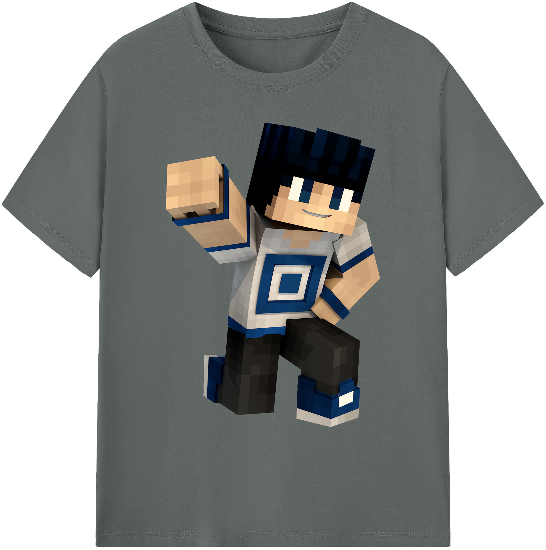 （画像用） マインクラフト ブロックの世界 Minecraft MC Block world 綿100％ メンズ半袖Tシャツ｜肌触りやわらか＆通気性